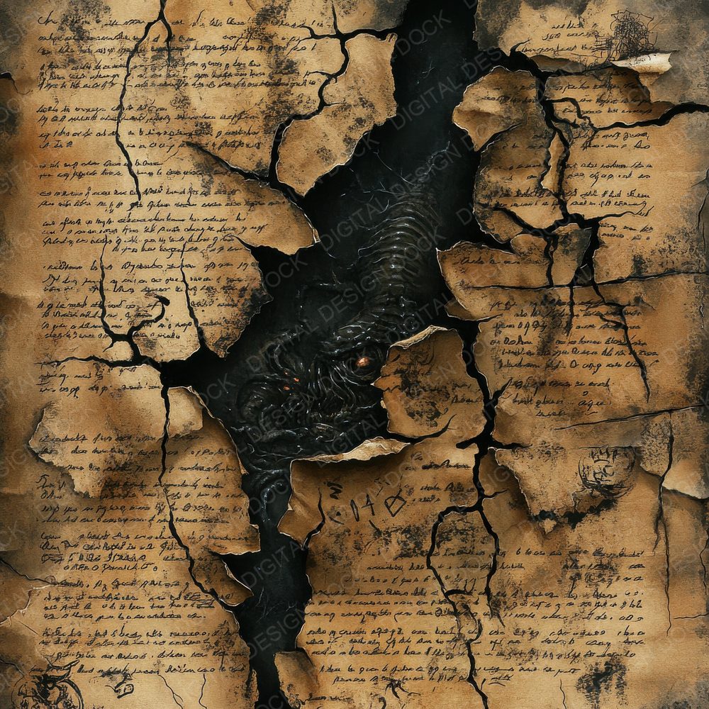 Eroded Lovecraftian Manuscripts Digital Paper Pack (DDD000489)