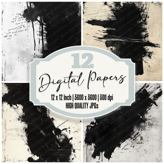 Expressive Ink Strokes Digital Paper Pack (DDD000492)