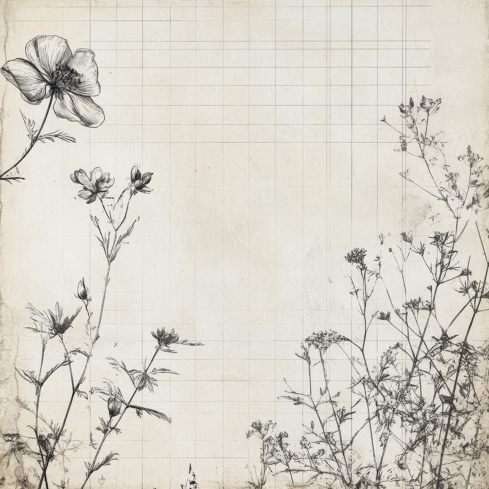 Faded Graph Floral Digital Paper Pack (DDD000496)