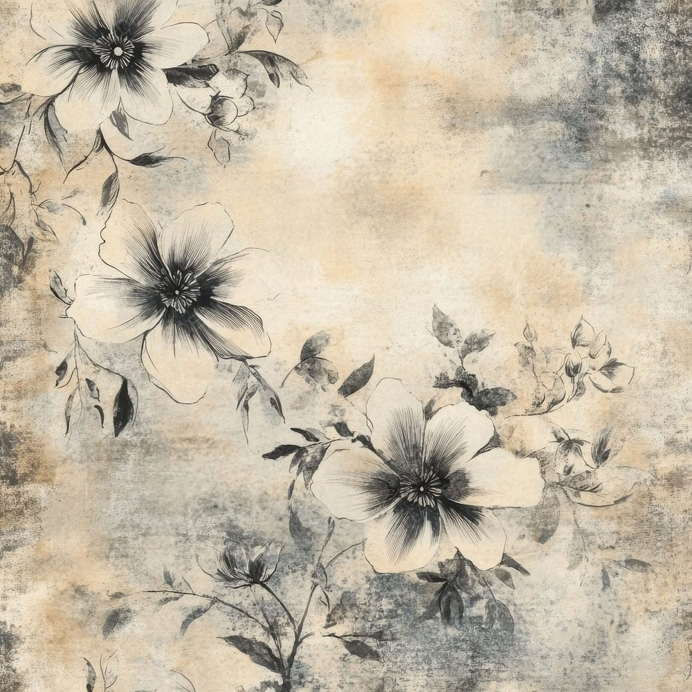 Faded Ink Florals Digital Paper Pack (DDD000497)