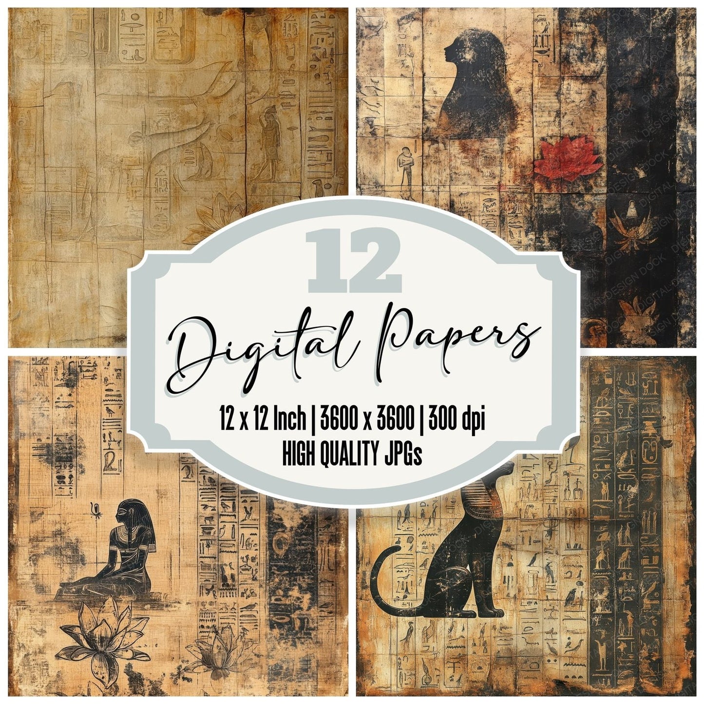 Faded Papyrus Relics Digital Paper Pack (DDD000498)