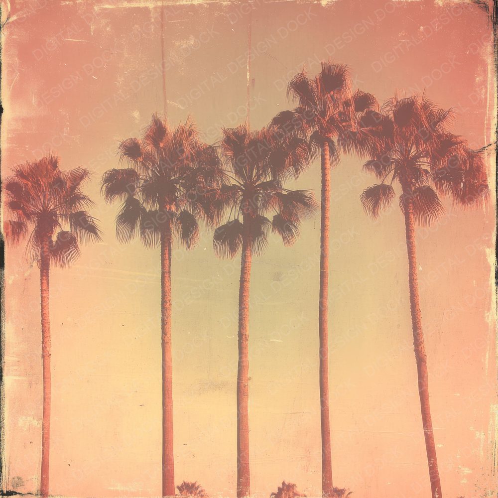 Faded Sunset Palms Digital Paper Pack (DDD000503)