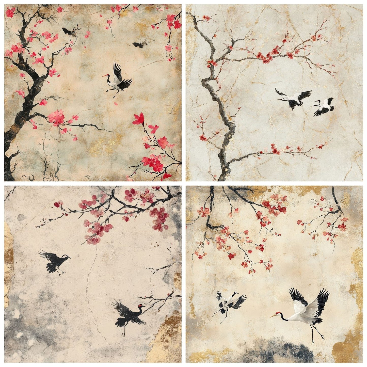 Faded Washi Blossoms Digital Paper Pack (DDD000504)