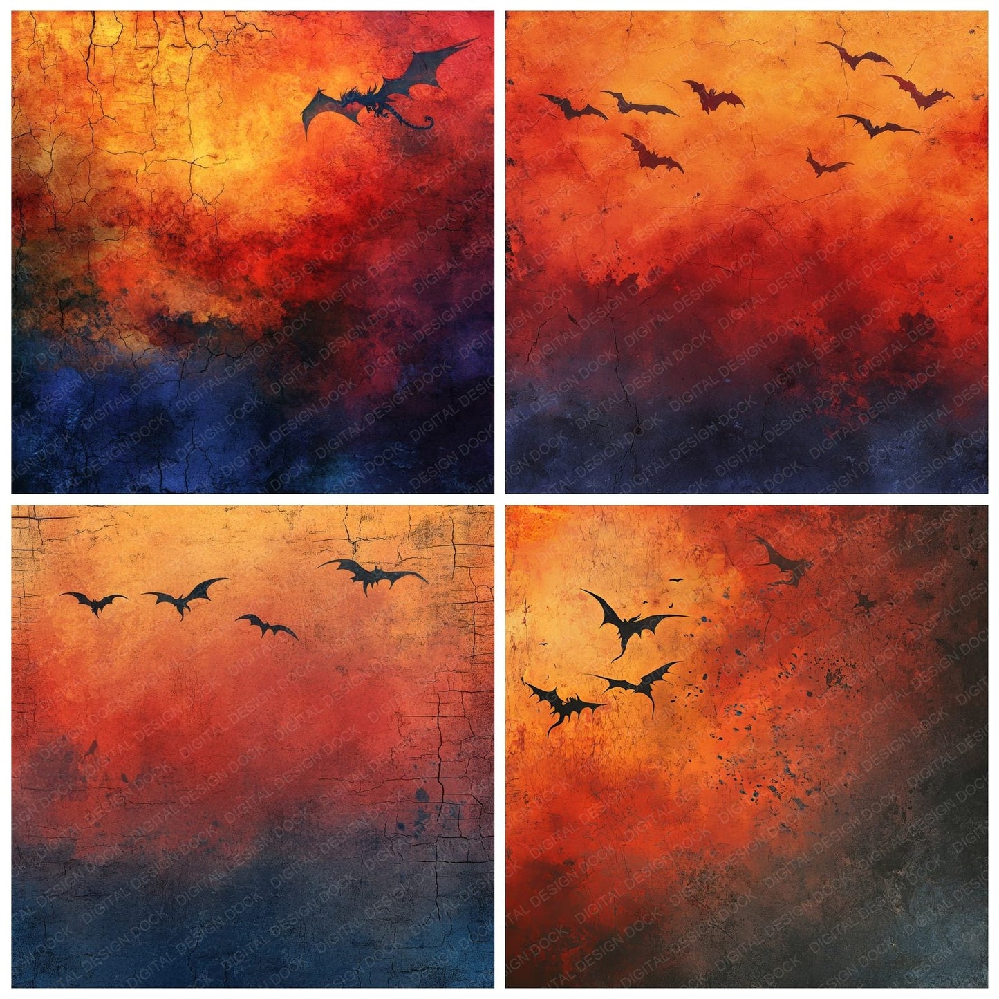 Fiery Dragon Sunset Digital Paper Pack (DDD000508)
