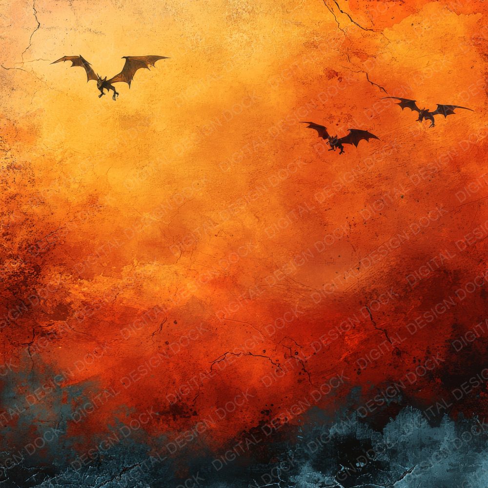 Fiery Dragon Sunset Digital Paper Pack (DDD000508)