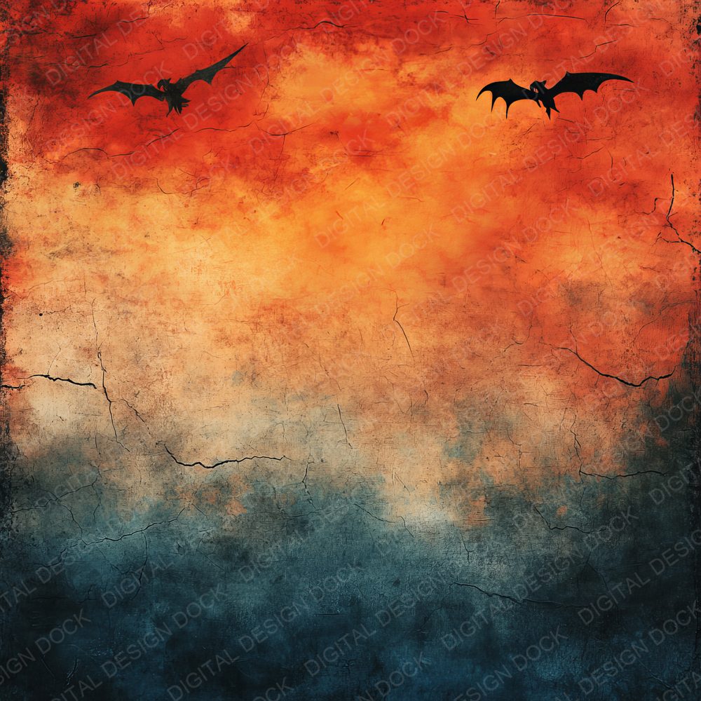 Fiery Dragon Sunset Digital Paper Pack (DDD000508)