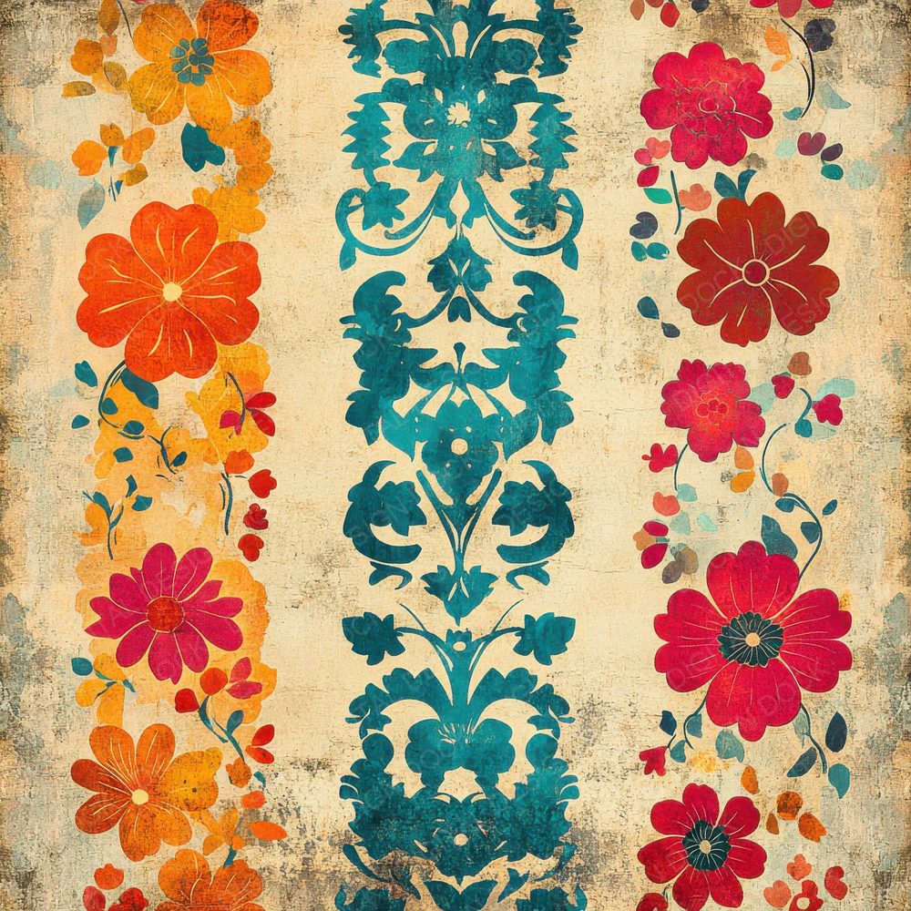 Fiesta Floral Digital Paper Pack (DDD000509)