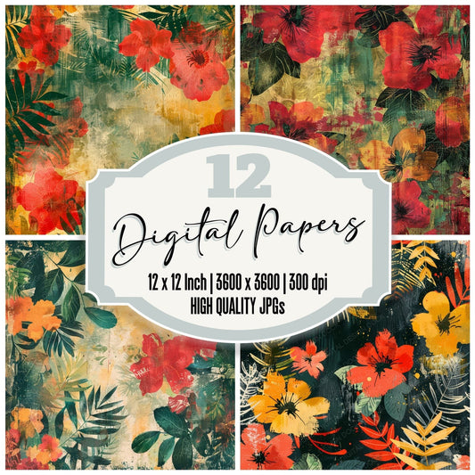 Frida Kahlo Inspired Background Digital Paper Pack (DDD000521)