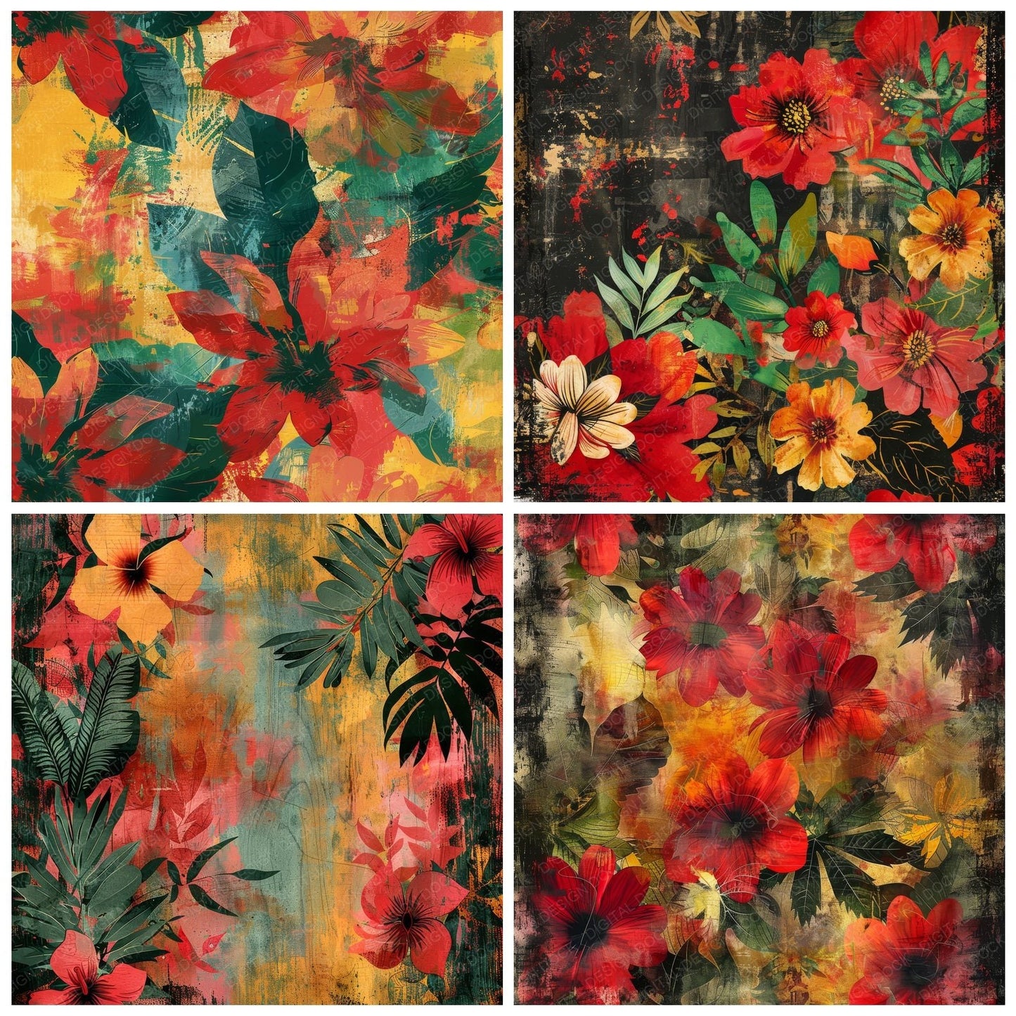 Frida Kahlo Inspired Background Digital Paper Pack (DDD000521)