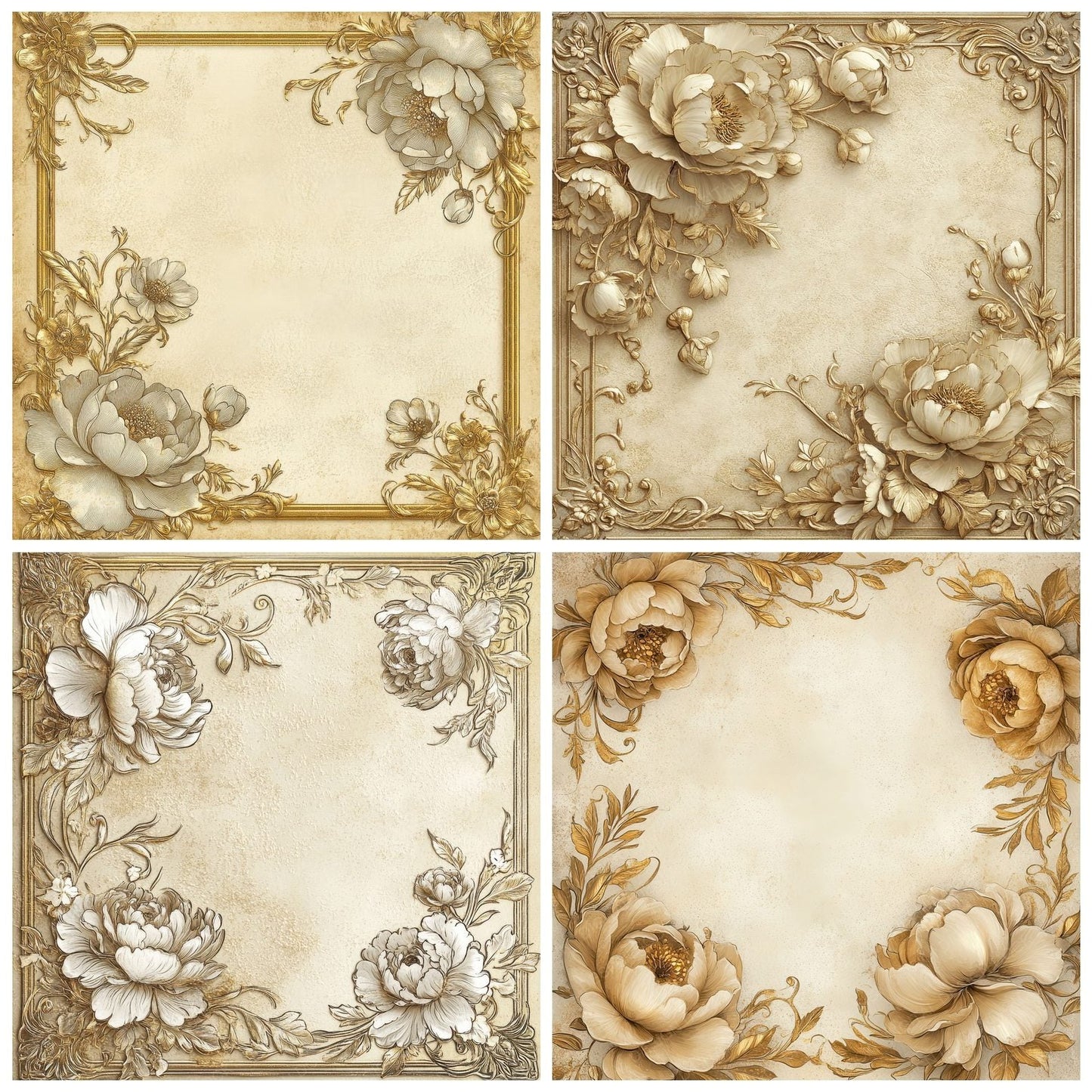 Gilded Flora Background Digital Paper Pack (DDD000532)