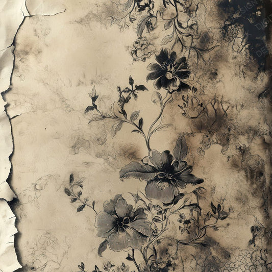 Gilded Floral Ash Background Digital Paper Pack (DDD000533)