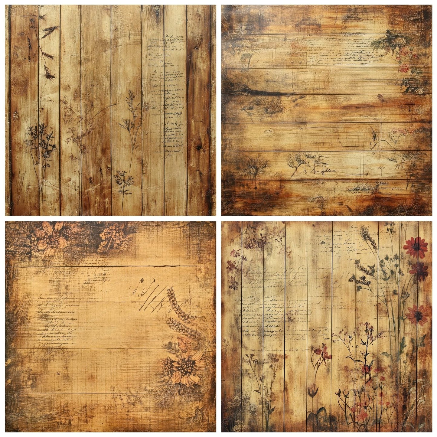 Golden Harvest Wood Background Digital Paper Pack (DDD000537)