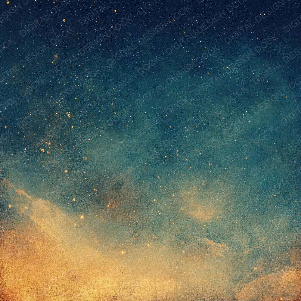 Golden Shooting Stars Background Digital Paper Pack (DDD000539)