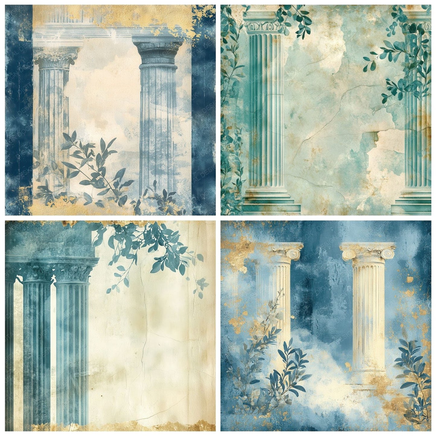Greece Marble Background Digital Paper Pack (DDD000549)
