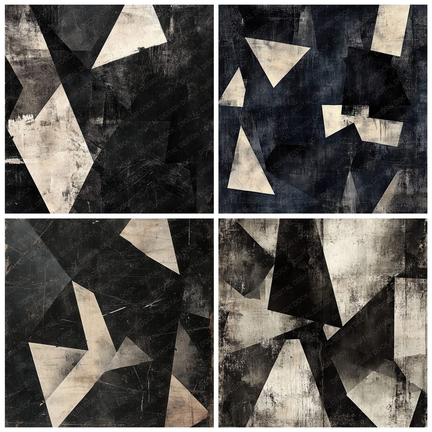 Grunge Geometric Grid Background Digital Paper Pack (DDD000552)