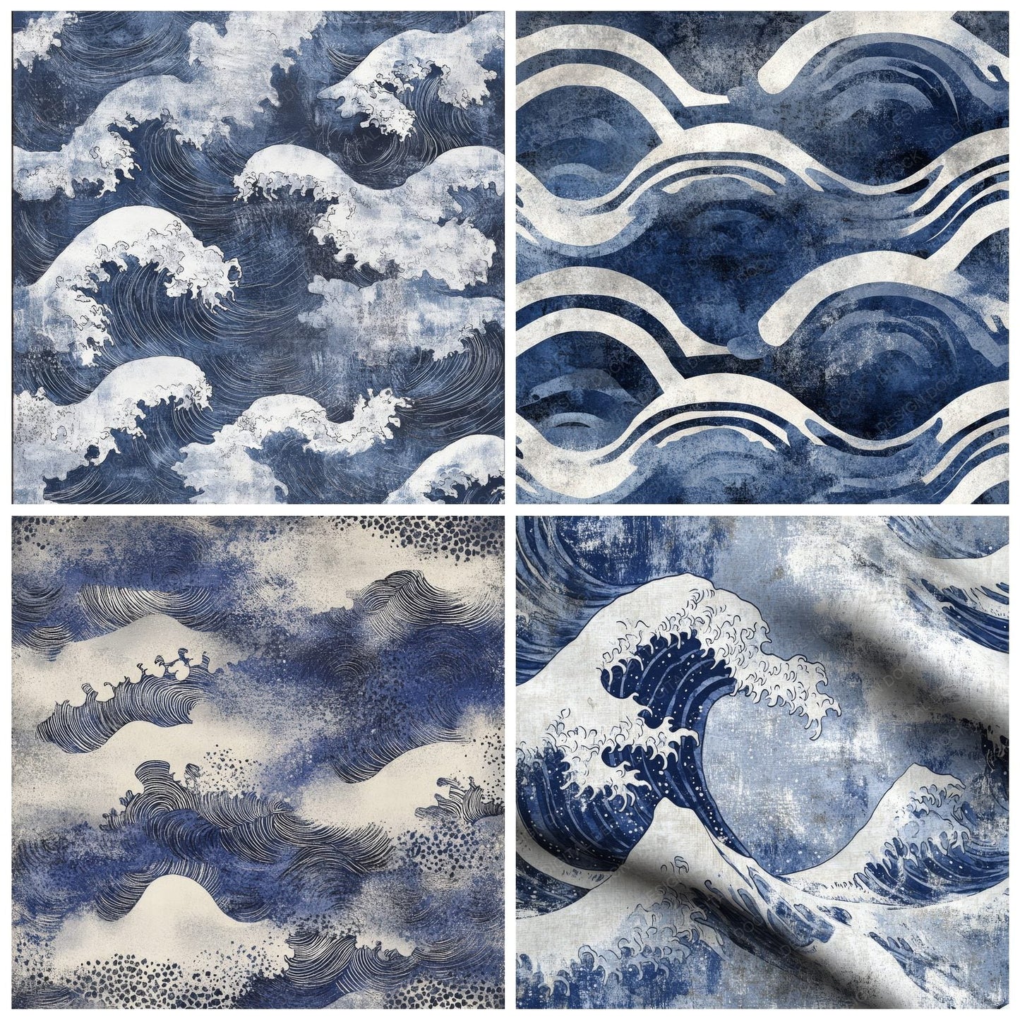 Hokusai Inspired Background Digital Paper Pack (DDD000554)