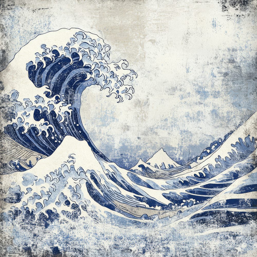 Hokusai Inspired Background Digital Paper Pack (DDD000554)