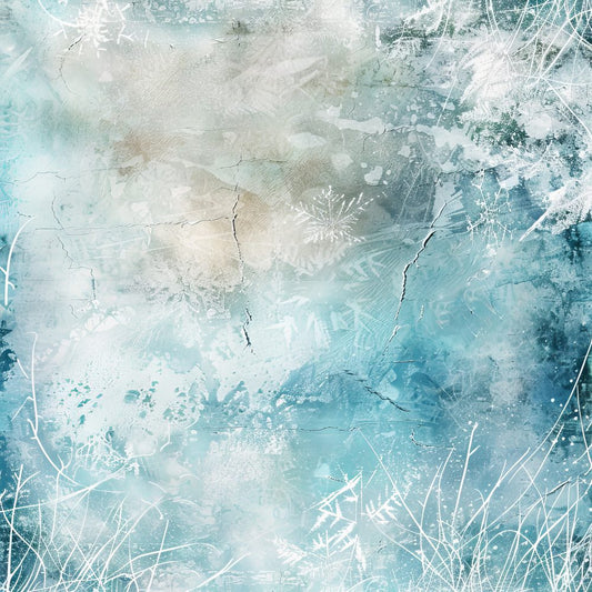 Icy White Pale Blue Background Digital Paper Pack (DDD000560)