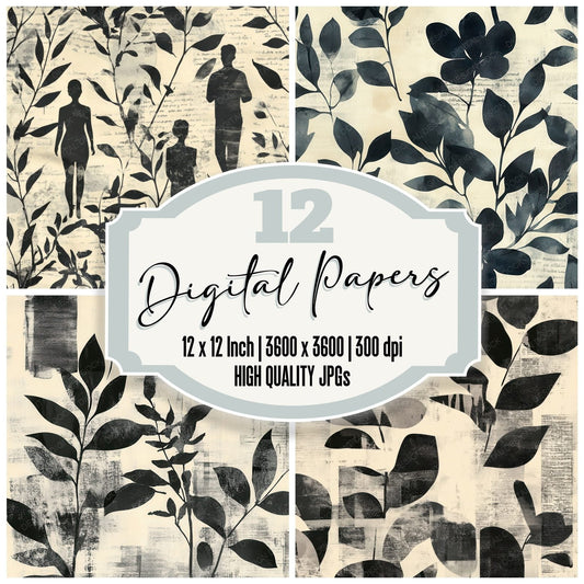 Ink Cutout Form Background Digital Paper Pack (DDD000565)