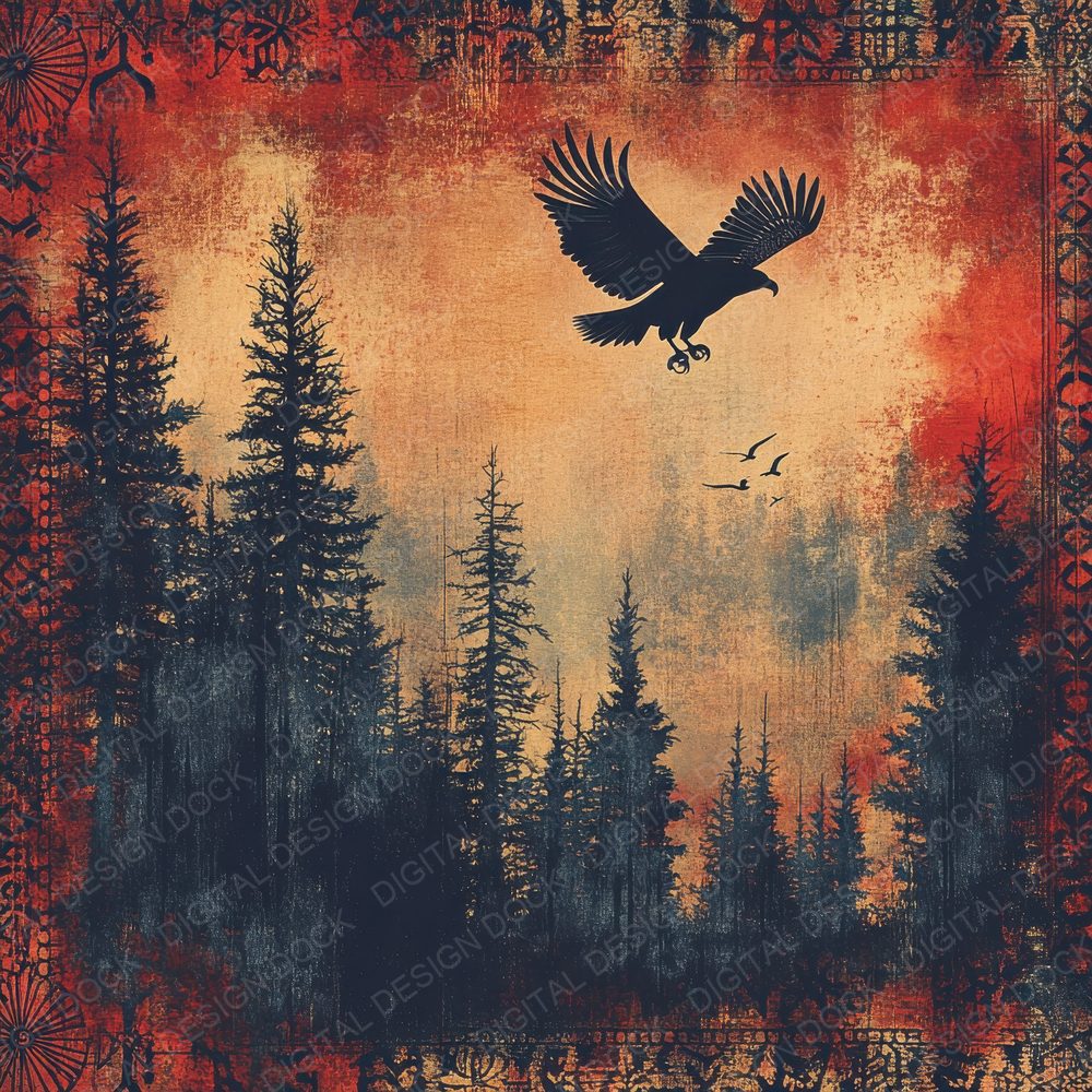 Iroquois Native American Background Digital Paper Pack (DDD000569)