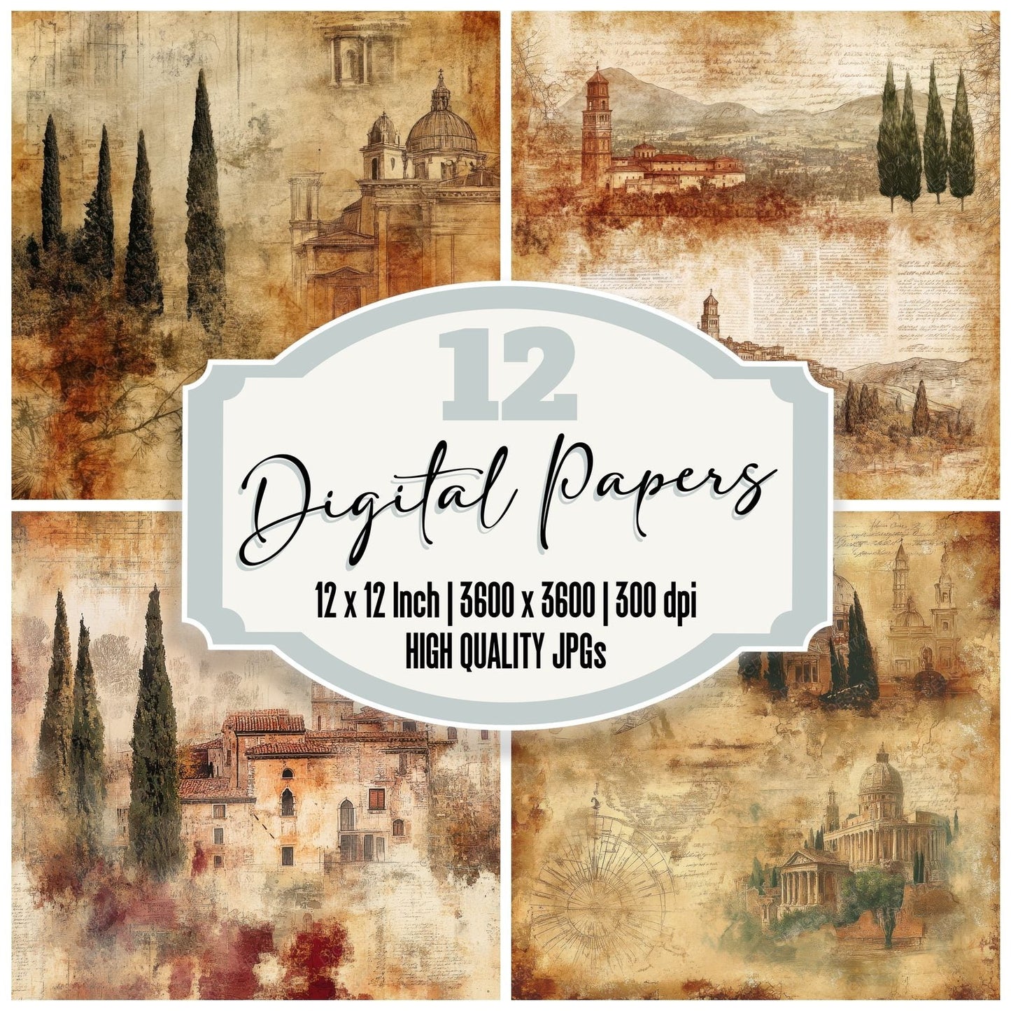 Italy Legacy Background Digital Paper Pack (DDD000570)