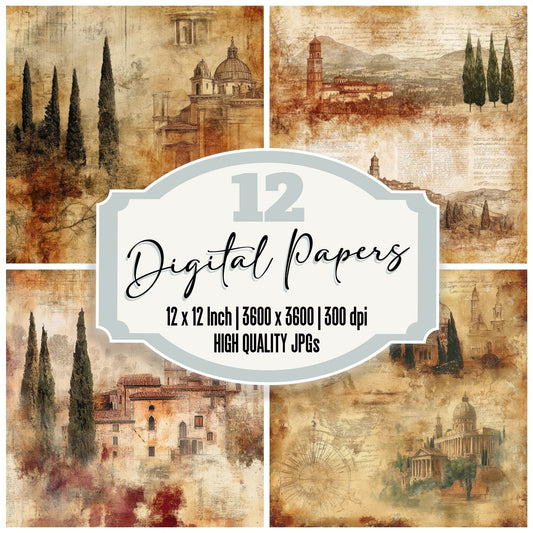 Italy Legacy Background Digital Paper Pack (DDD000570)