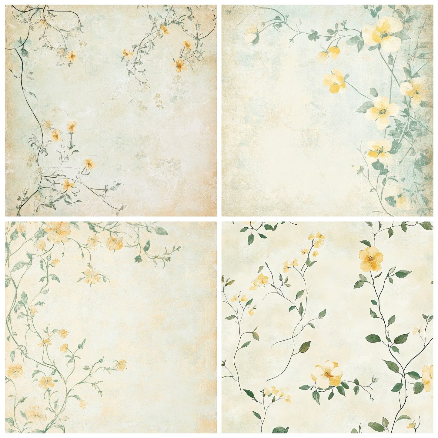 Jasmine and Marigolds Background Digital Paper Pack (DDD000572)