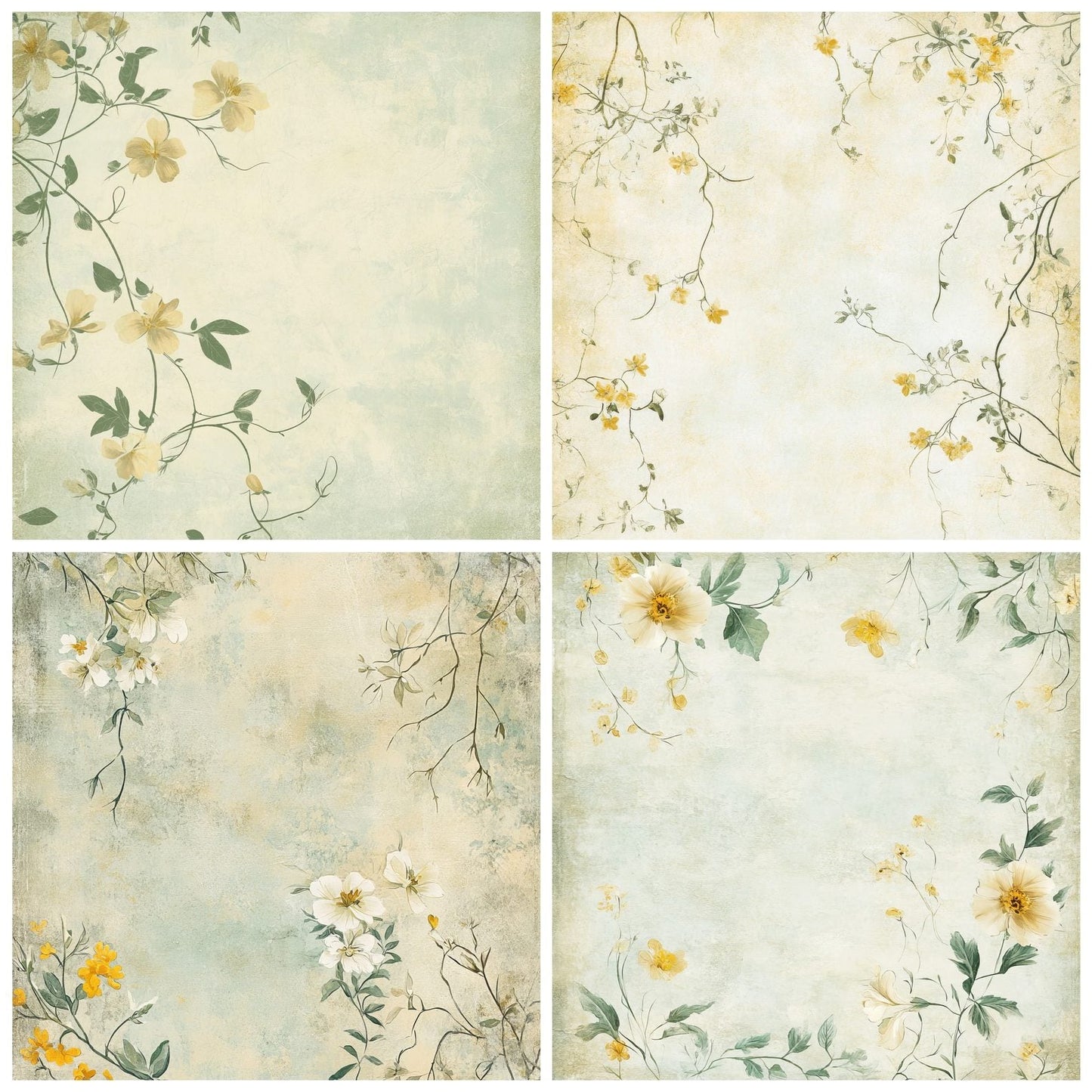 Jasmine and Marigolds Background Digital Paper Pack (DDD000572)