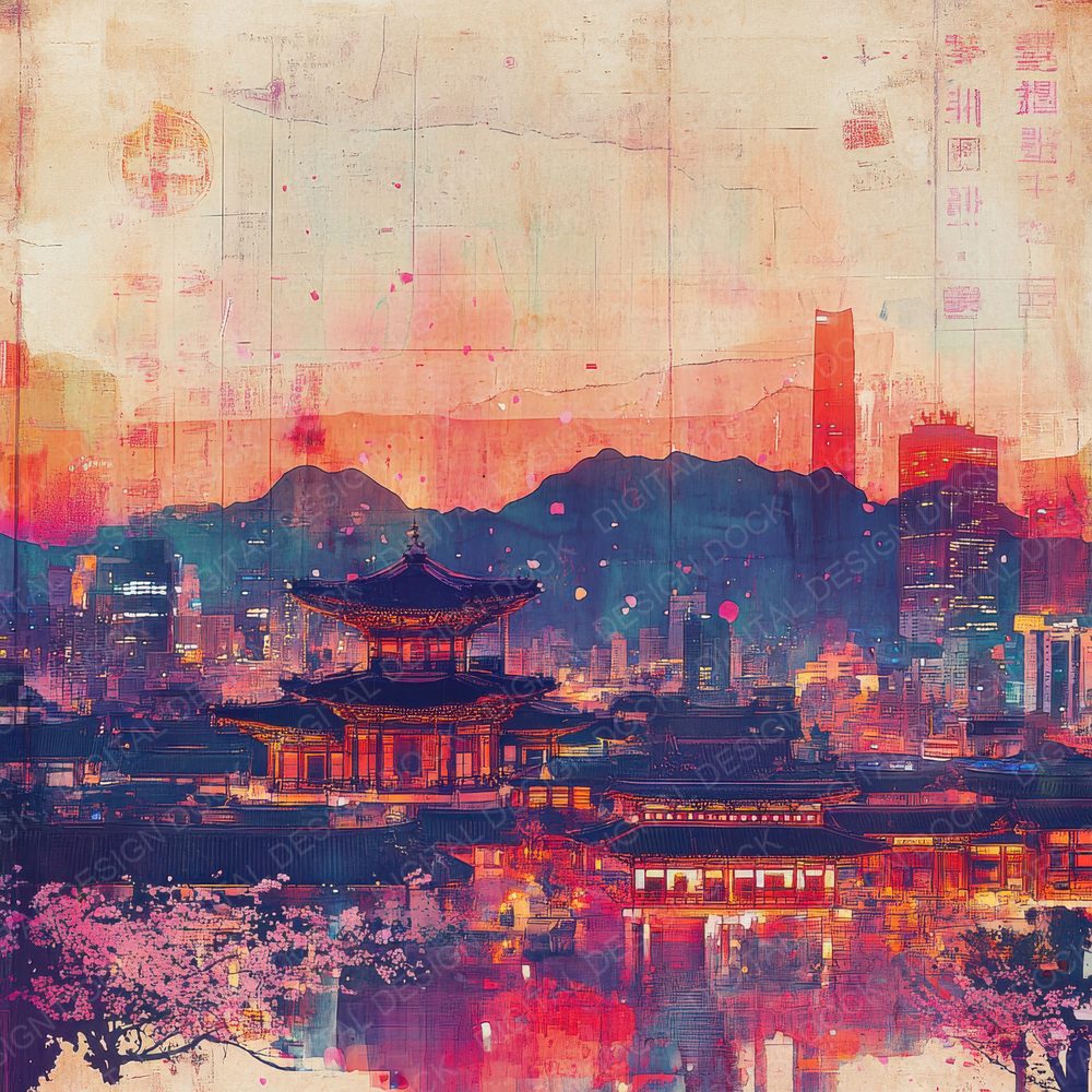 Korea Harmony Background Digital Paper Pack (DDD000577)