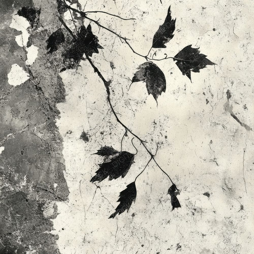 Limestone Ink Leaves Background Digital Paper Pack (DDD000584)