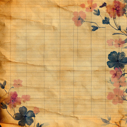 Lined Floral Background Digital Paper Pack (DDD000585)