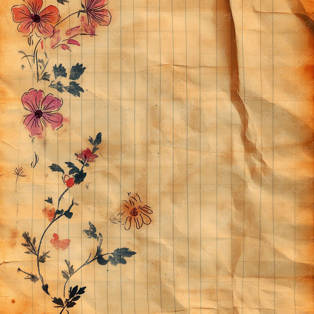 Lined Floral Background Digital Paper Pack (DDD000585)
