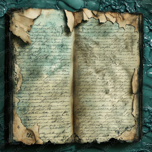 Lost Logbook Pages Background Digital Paper Pack (DDD000586)