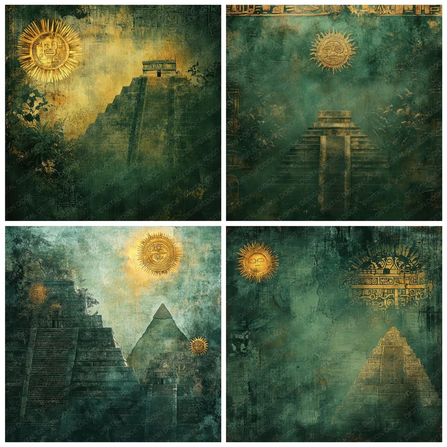 Maya Relics Background Digital Paper Pack (DDD000597)