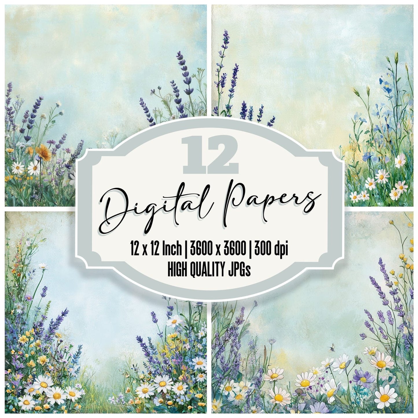 Meadow Whimsy Background Digital Paper Pack (DDD000598)