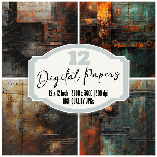 Mechanical Dystopia Background Digital Paper Pack (DDD000600)