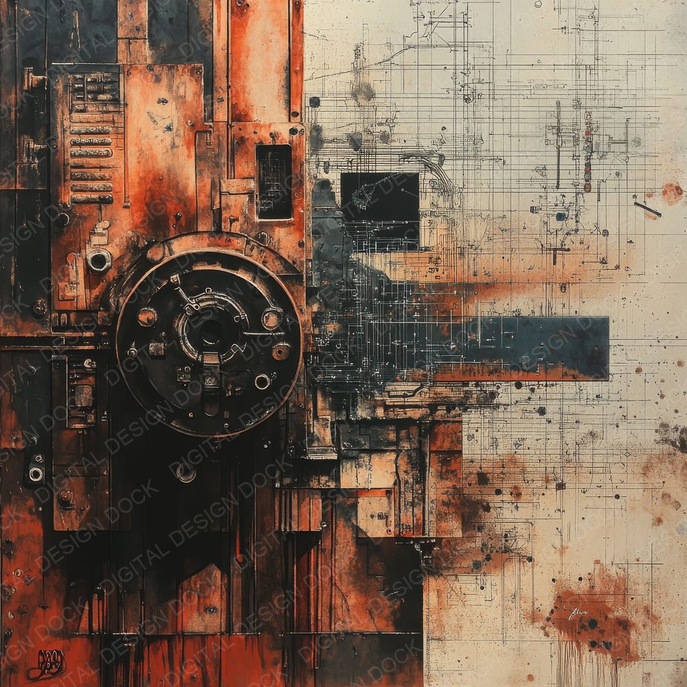 Mechanical Dystopia Background Digital Paper Pack (DDD000600)
