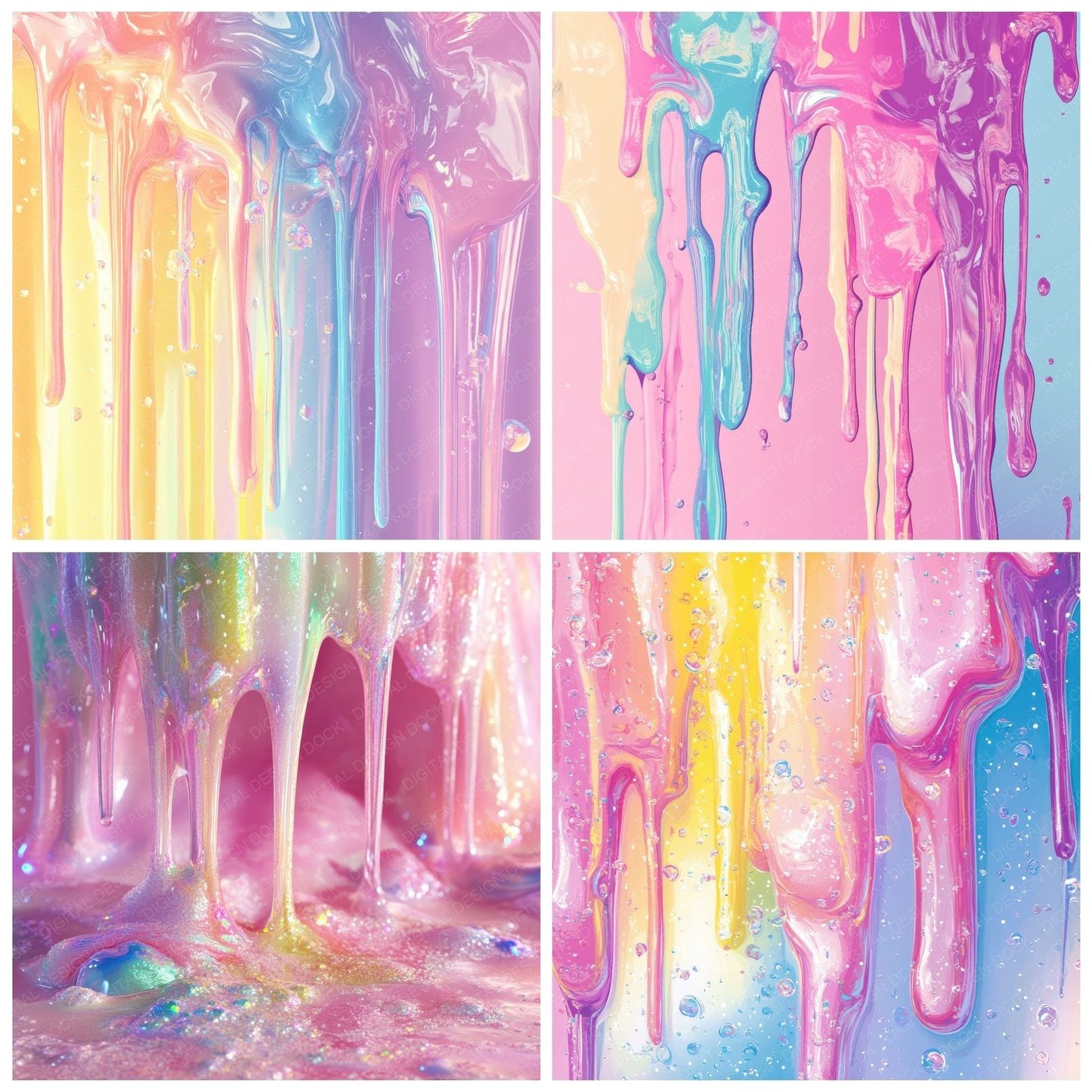 Melting Candy Dreams Background Digital Paper Pack (DDD000601)