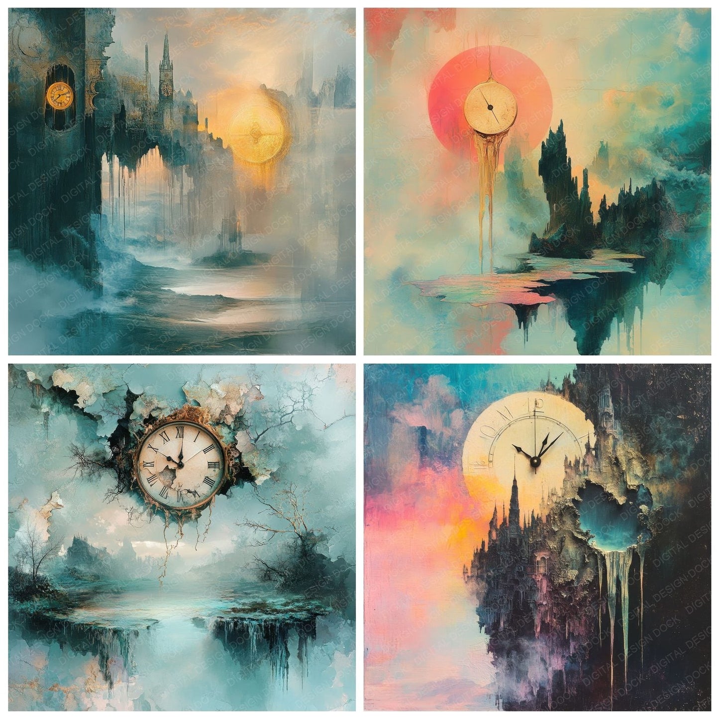 Melting Dreamscape Background Digital Paper Pack (DDD000602)