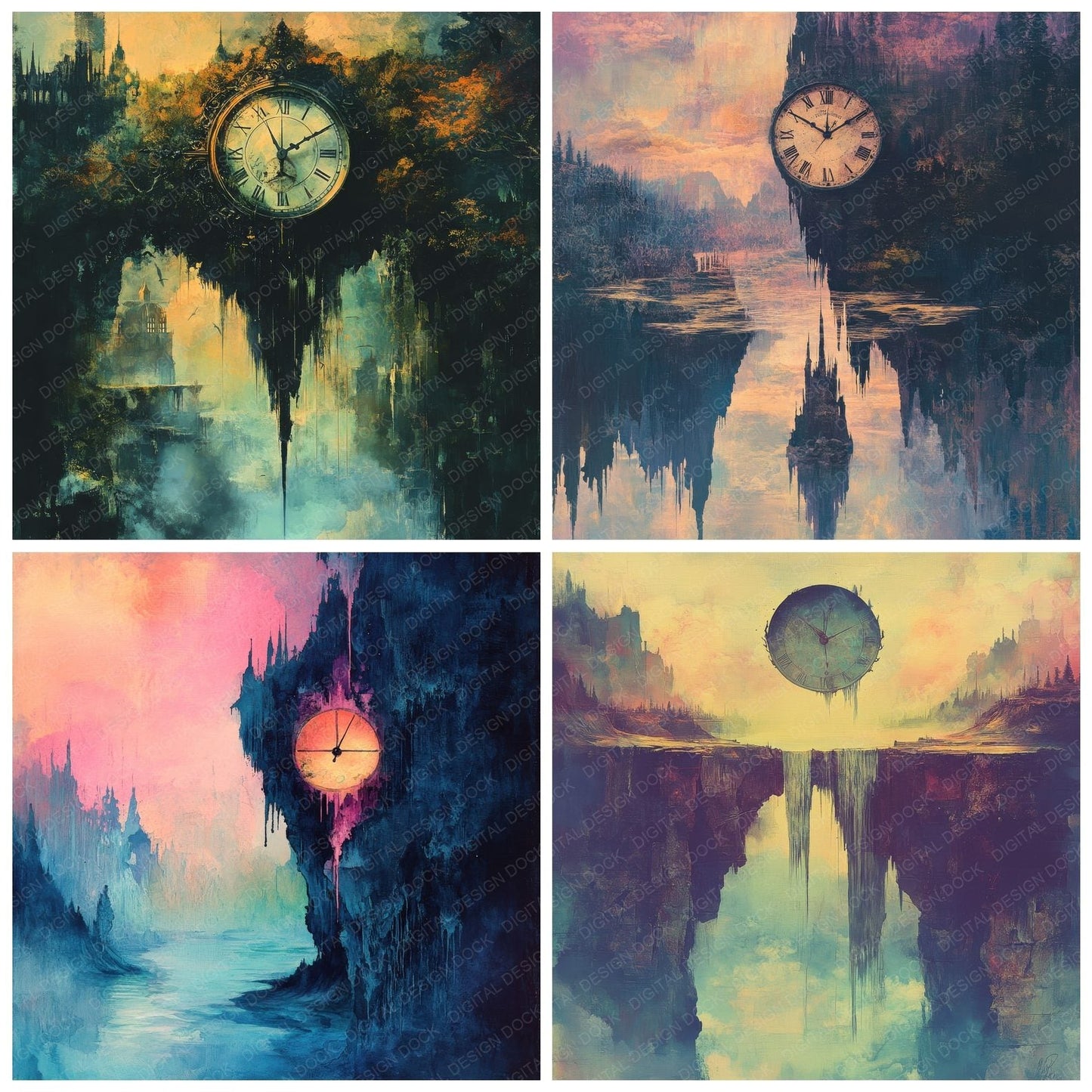 Melting Dreamscape Background Digital Paper Pack (DDD000602)