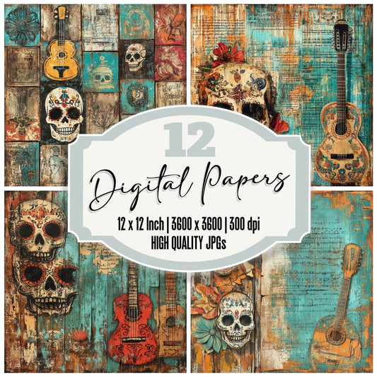 Mexico Folk Background Digital Paper Pack (DDD000603)