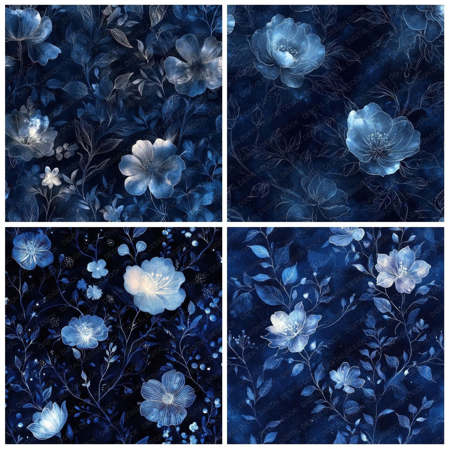 Midnight Botanicals Background Digital Paper Pack (DDD000607)