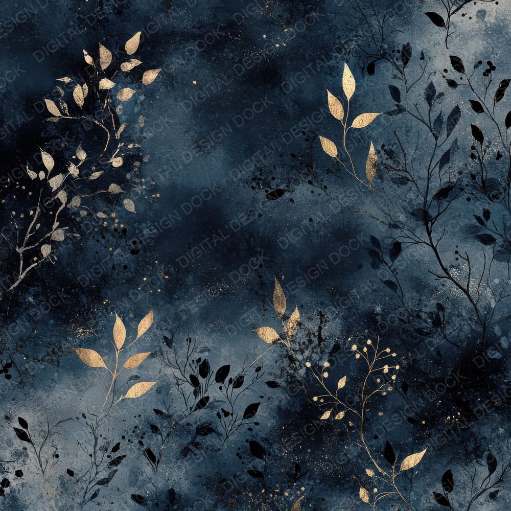 Midnight Ink Flora Background Digital Paper Pack (DDD000611)