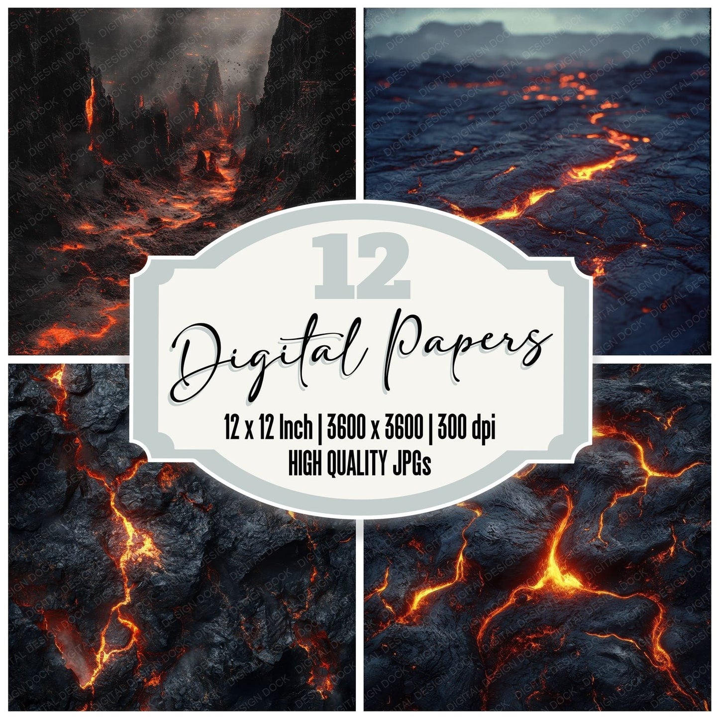 Molten Alien Magma Background Digital Paper Pack (DDD000615)