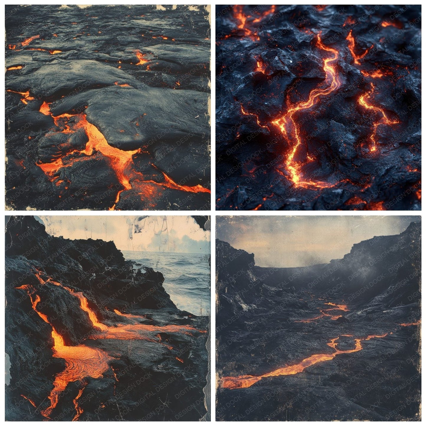 Molten Alien Magma Background Digital Paper Pack (DDD000615)