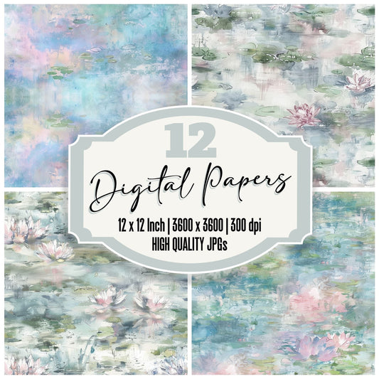 Monet Inspired Background Digital Paper Pack (DDD000617)