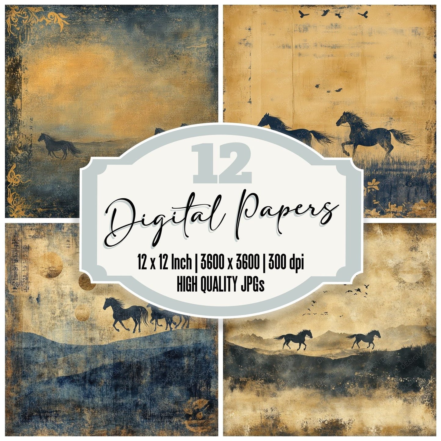 Mongolia Steppe Background Digital Paper Pack (DDD000618)