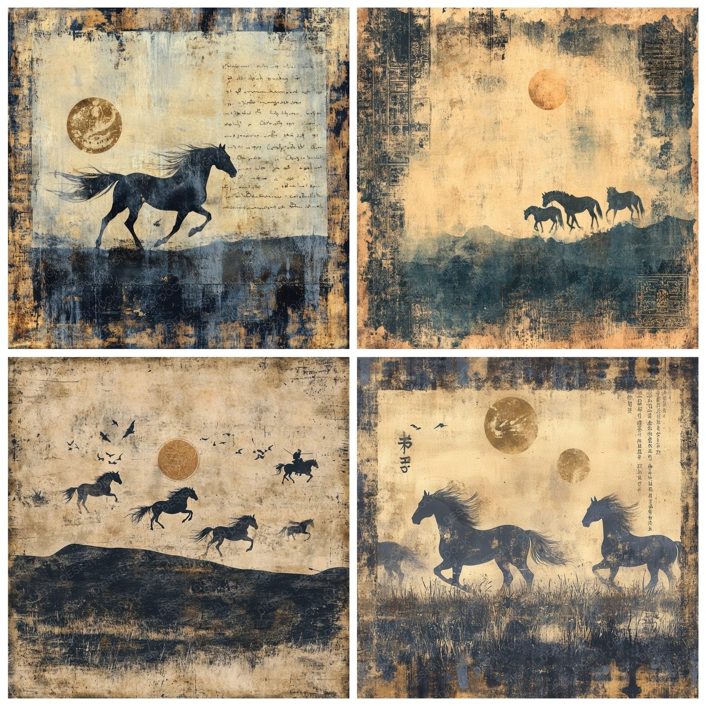 Mongolia Steppe Background Digital Paper Pack (DDD000618)