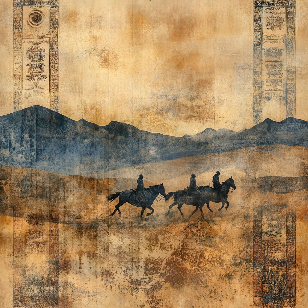 Mongolia Steppe Background Digital Paper Pack (DDD000618)