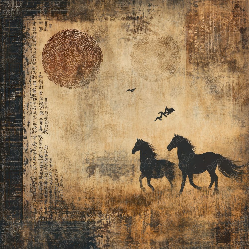 Mongolia Steppe Background Digital Paper Pack (DDD000618)